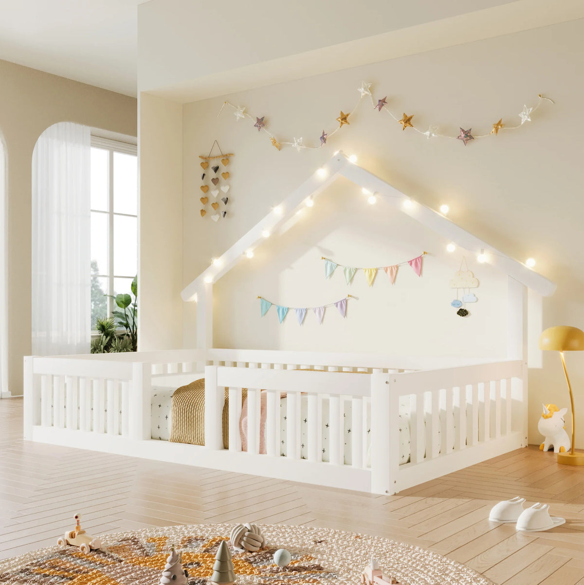 Lit cabane Flocon dans une chambre d’enfant