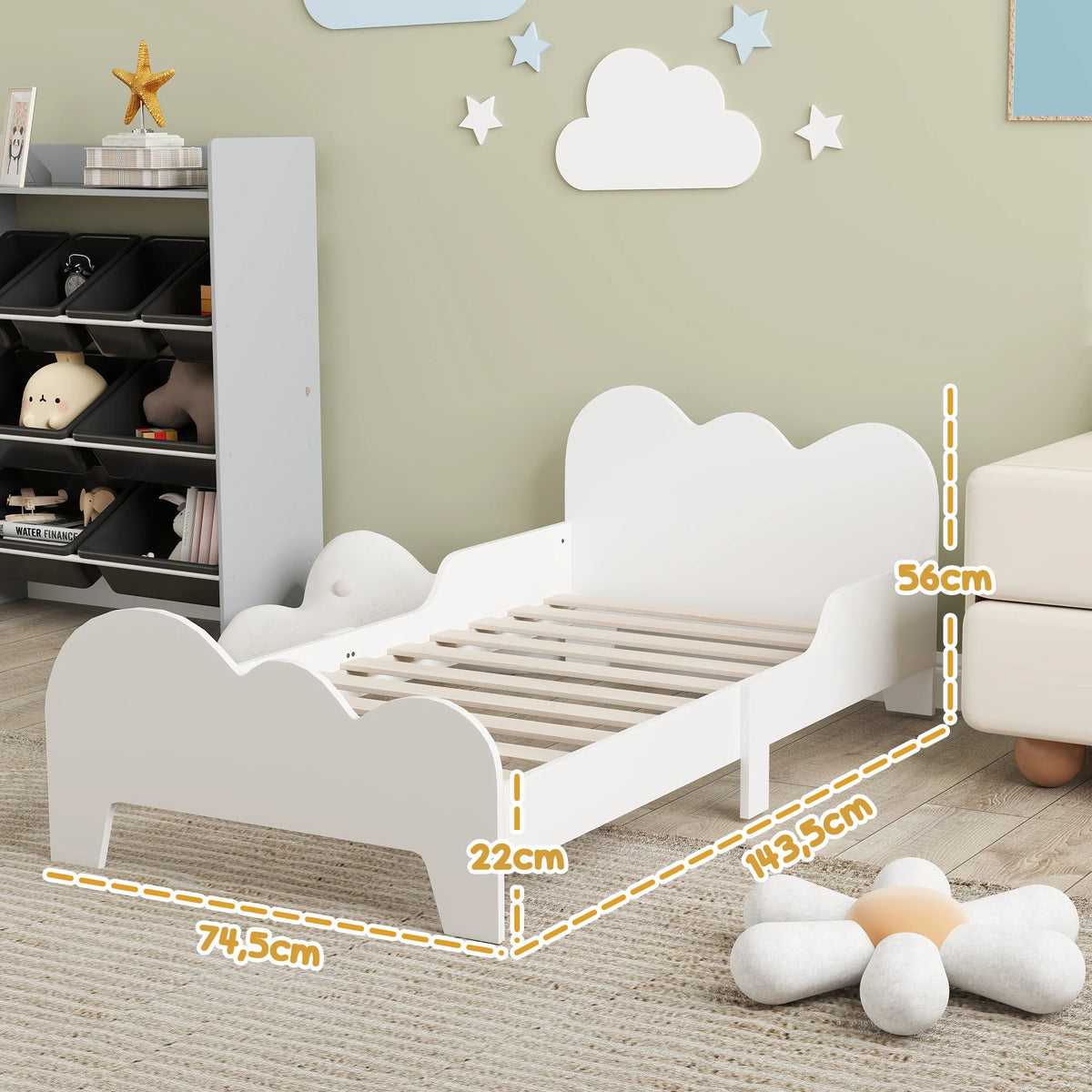 Petit lit Nuage, sommier à lattes